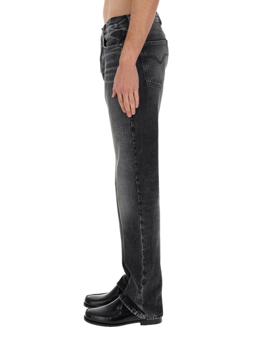 Versace Medusa Detail Faded Black Jeans