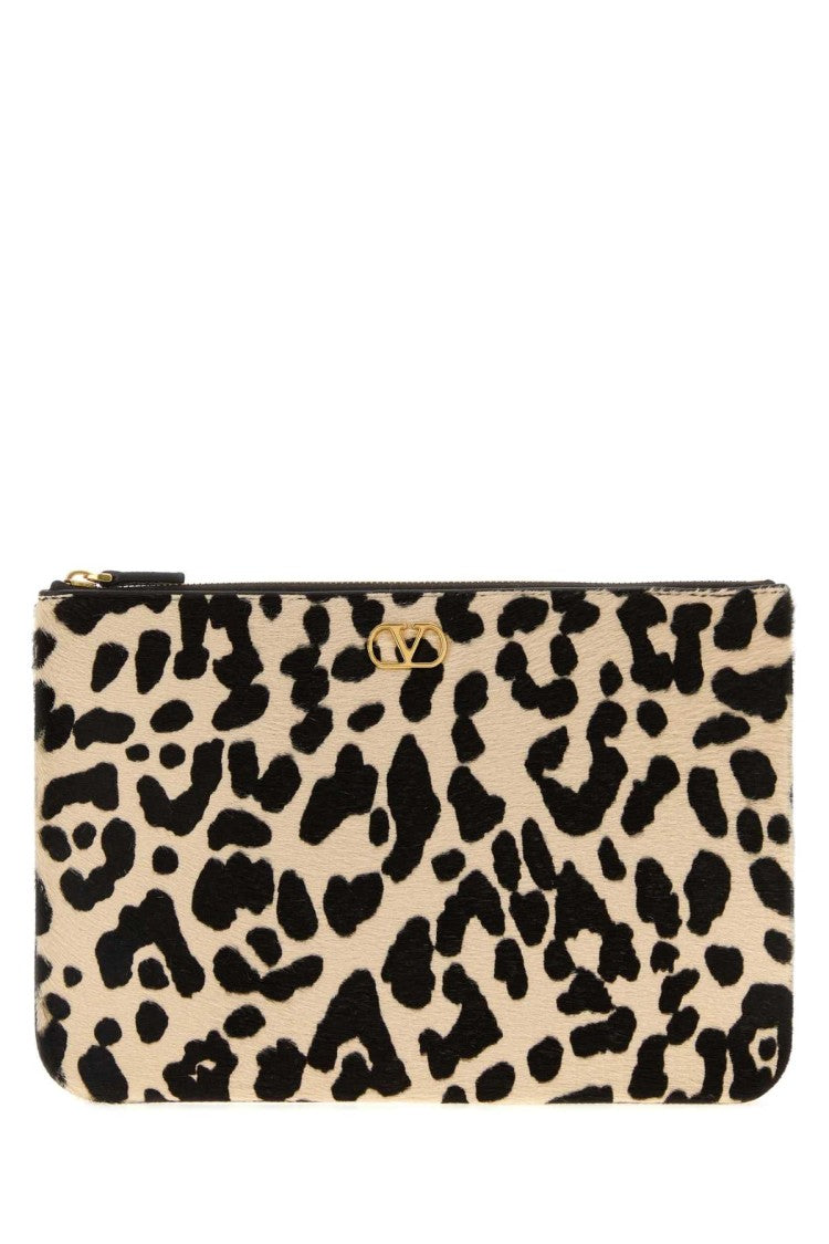 Valentino Garavani Printed Calf Hair Vlogo Signature Pouch