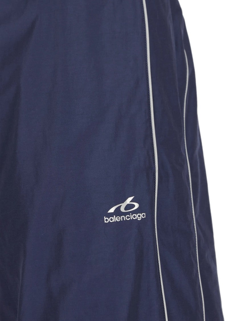 Balenciaga Wide-Leg Track Pants With Elastic Waistband And Subtle Piping