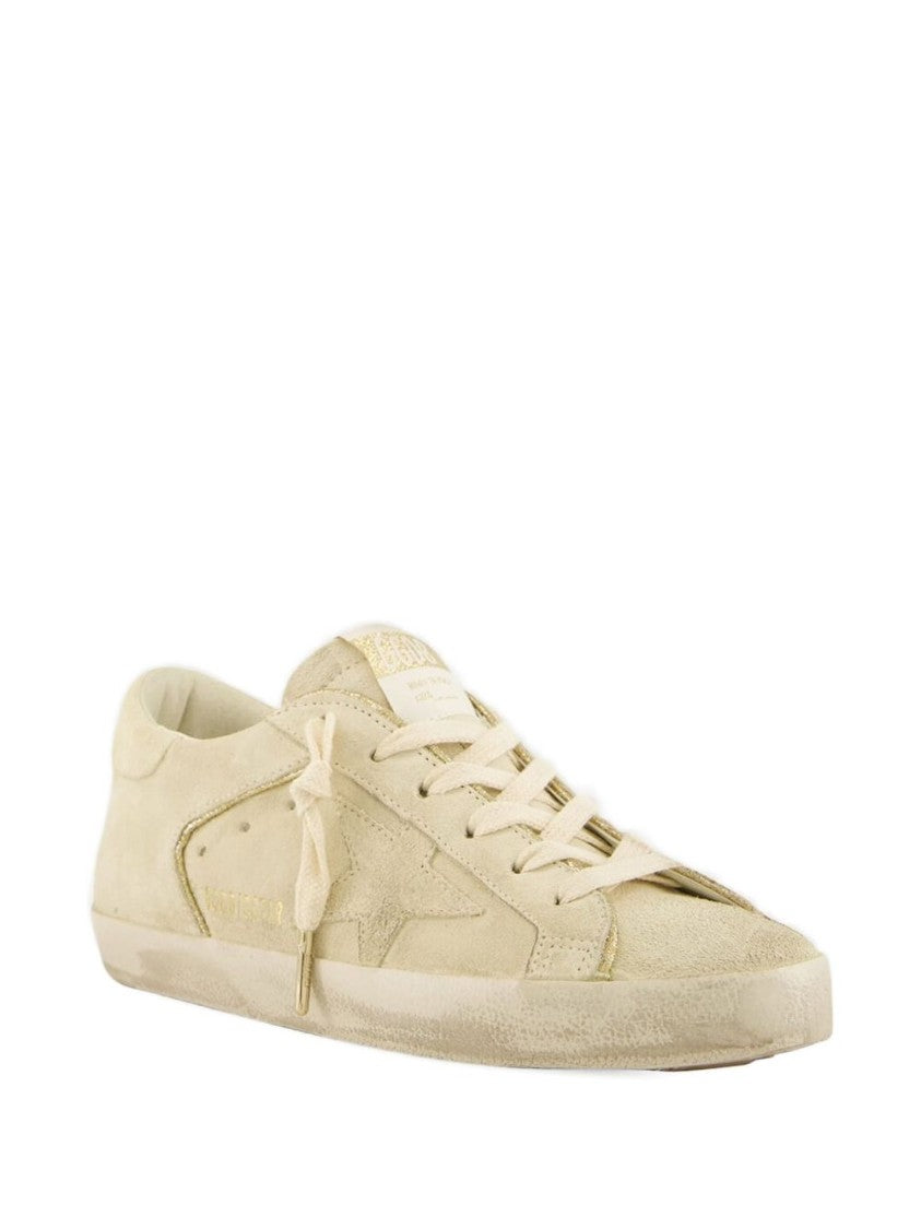 Golden Goose Pale Yellow Suede Sneakers
