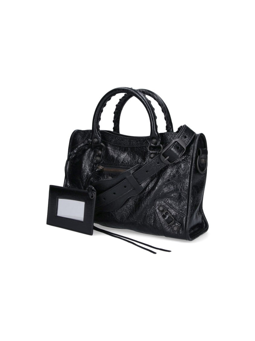 Balenciaga Black Le City Small Arena Lambskin Shoulder Bag