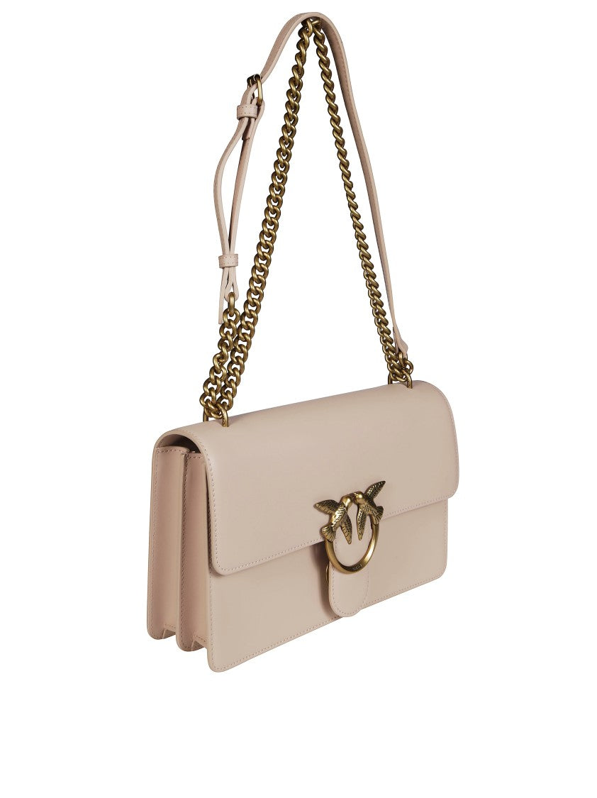 Pinko Structured Rectangular Shoulder Bag In Smooth Calf Leather