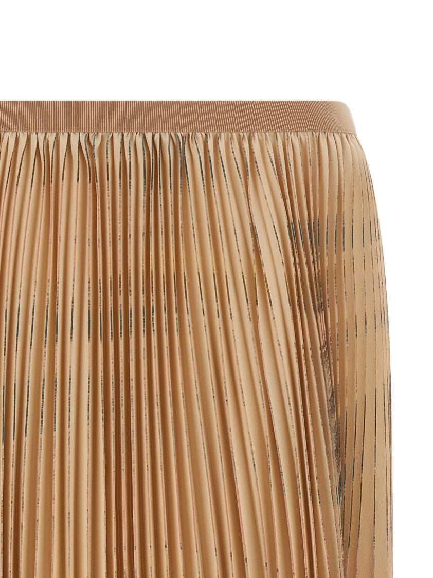Fabiana Filippi Flared Midi Skirt With Pleated Fabric And Elastic Waistband