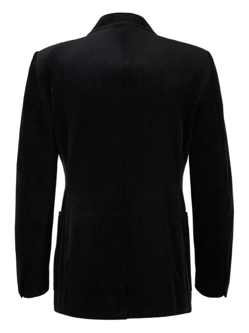 Tom Ford Double-Breasted Black Jacket With Satin Piping And Covered Buttons