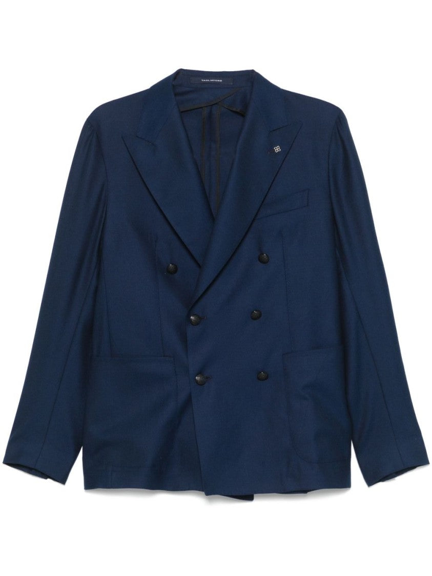 Tagliatore Montecarlo Navy Blue Double-Breasted Jacket