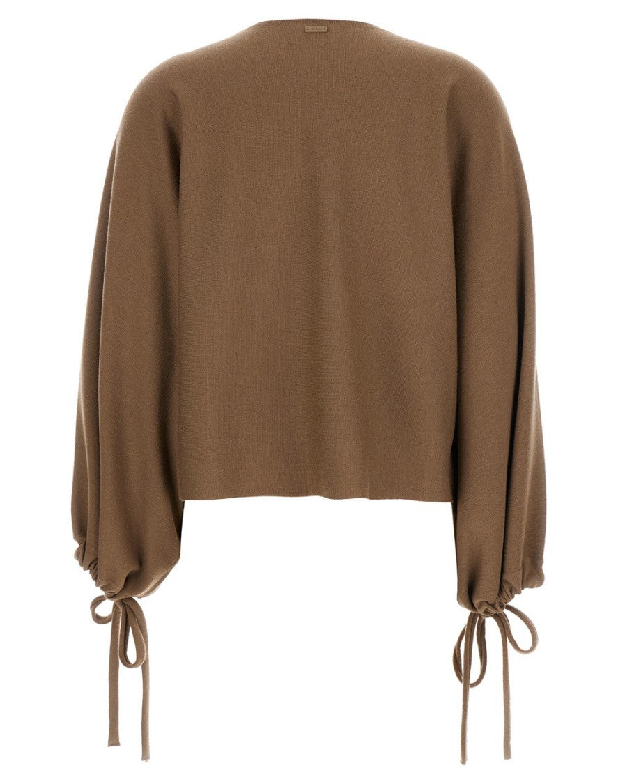 Max Mara Relaxed-Fit Fine Wool Sweater With Adjustable Ties