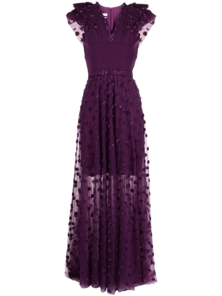 Saiid Kobeisy Beaded Tulle Dress With Polka Dots