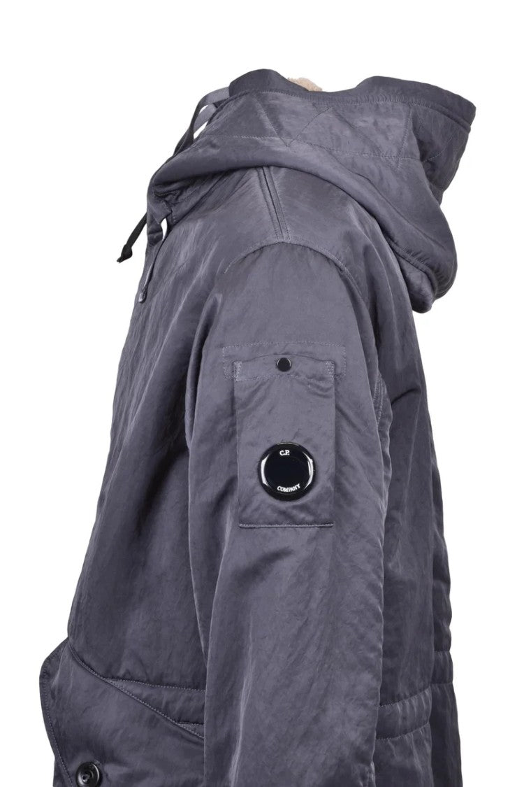C.P. Company Long Grey Jacket With Plush Interior