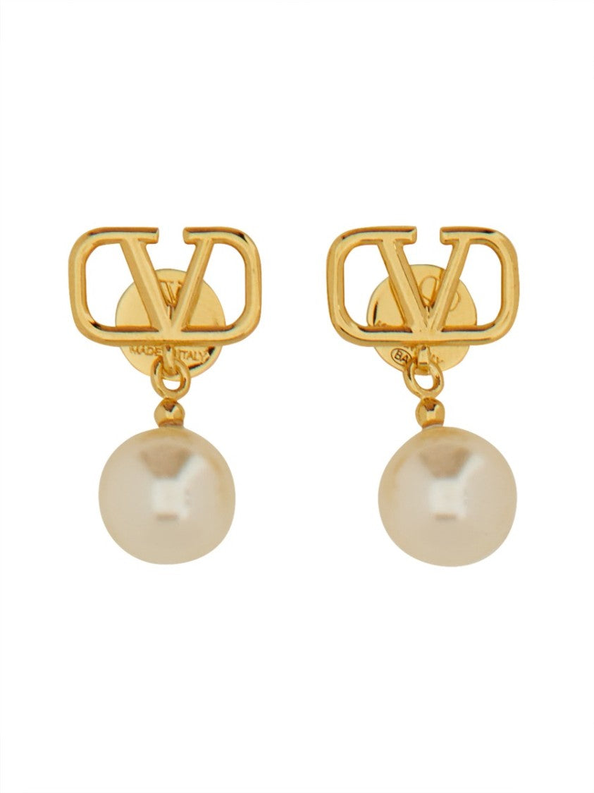 Valentino Garavani "Vlogo Signature" Earrings With Swarovski® Pearls