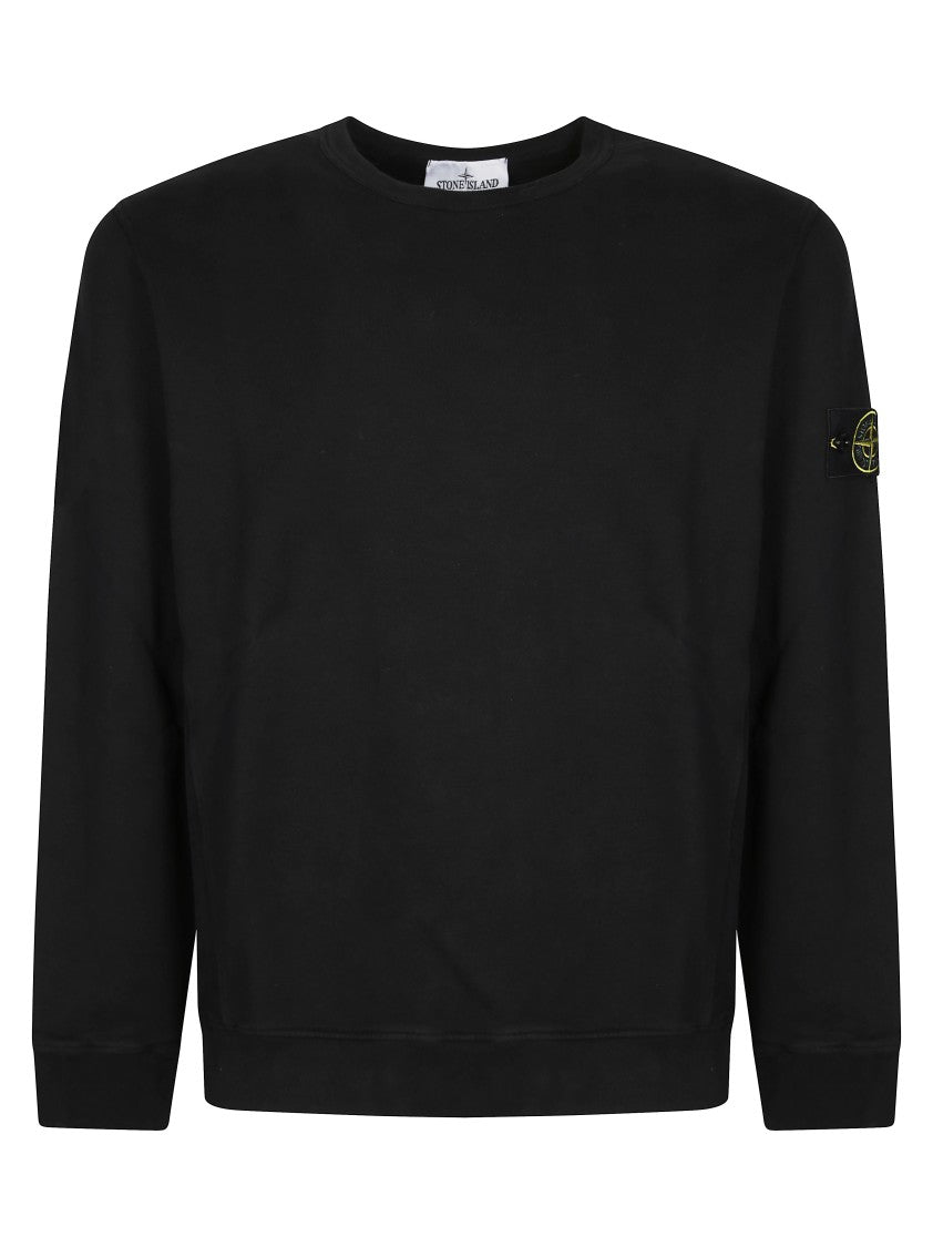 Stone Island Relaxed Fit Black Sweatshirt With Logo Detail