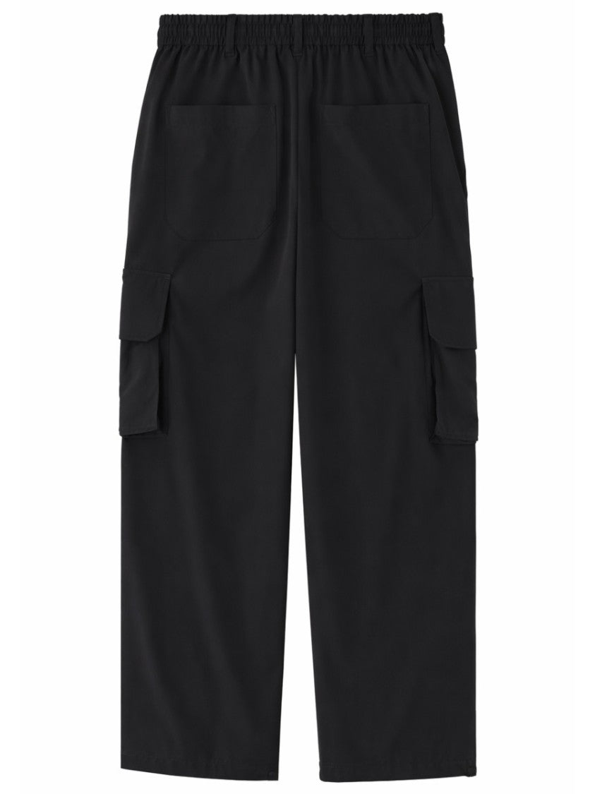 Y-3 Neutrals Wide-Leg Drawstring Cargo Pants