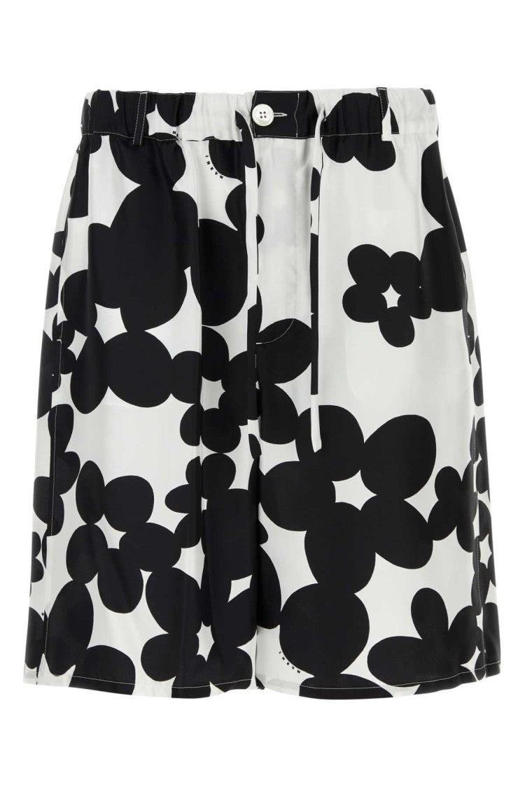 Marni Printed Silk Bermuda Shorts