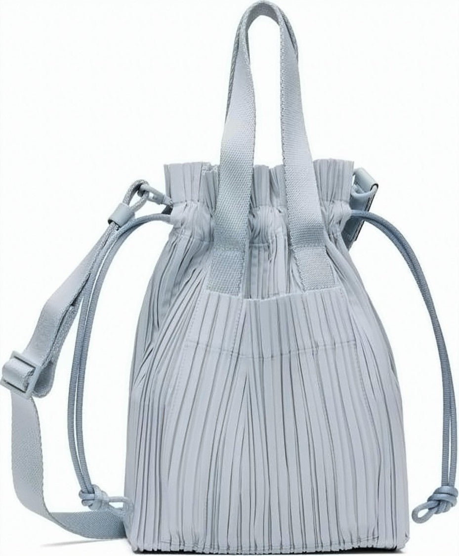 Pleats Please Pleated Design Shoulder Bag With Adjustable Strap