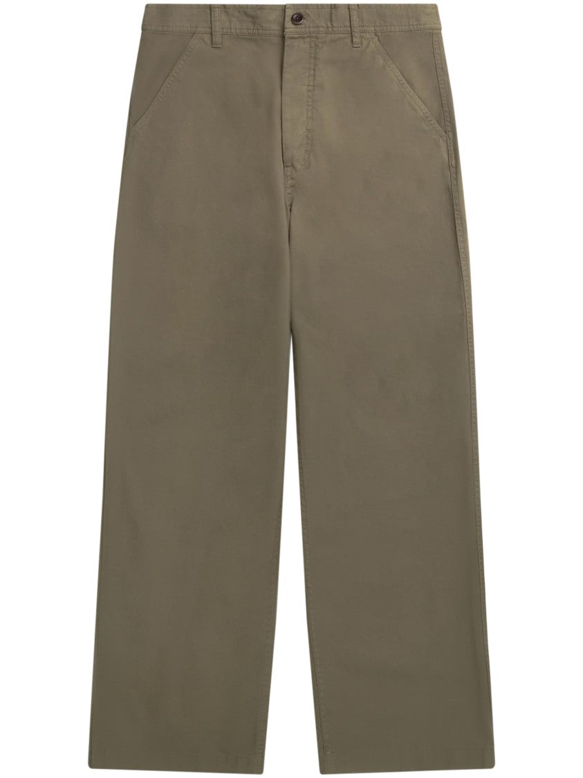 Norse Projects Relaxed Fit Cotton Twill Trousers With Buttoned Flap Pockets