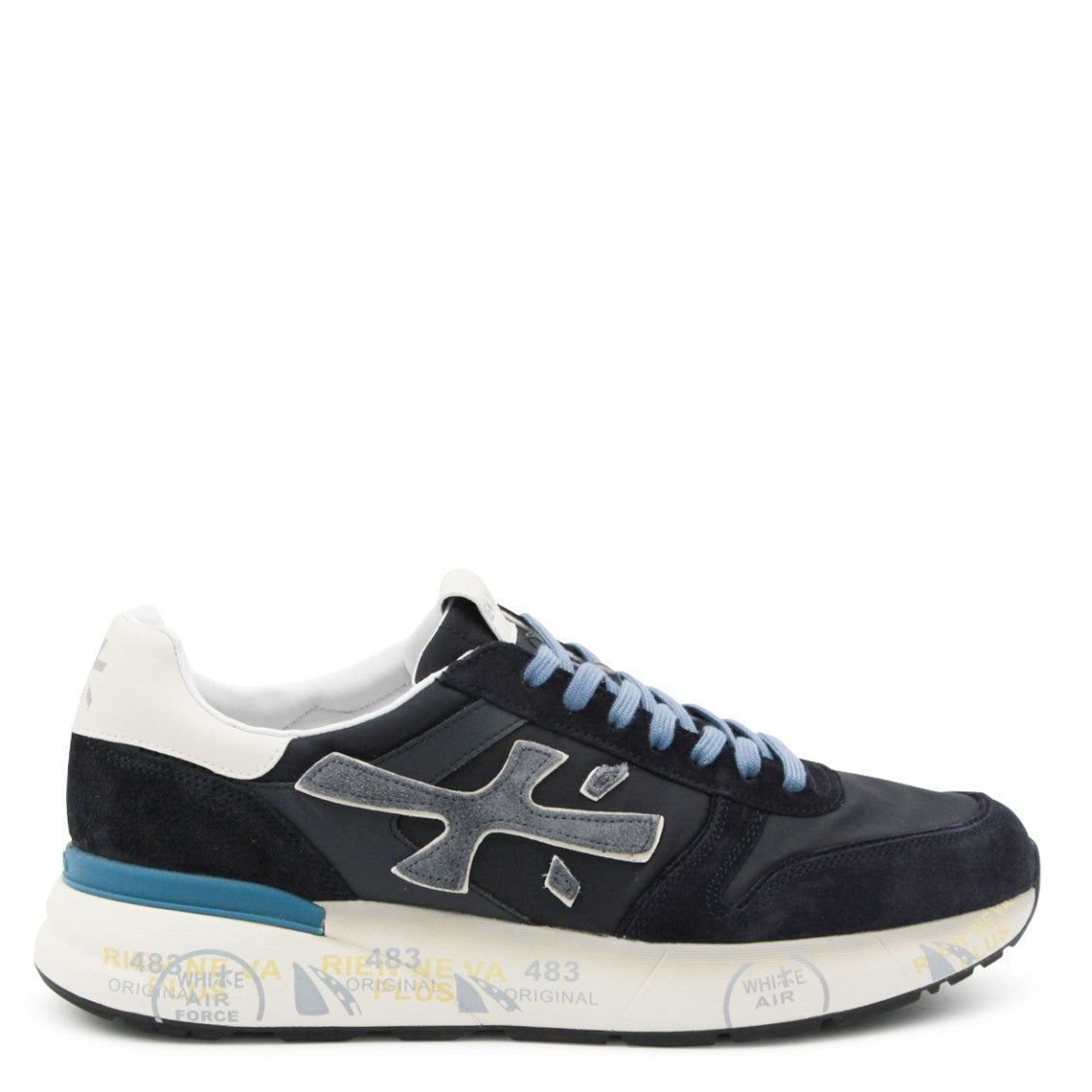 Premiata Black Stevend Leather-Blend Low-Top Sneakers