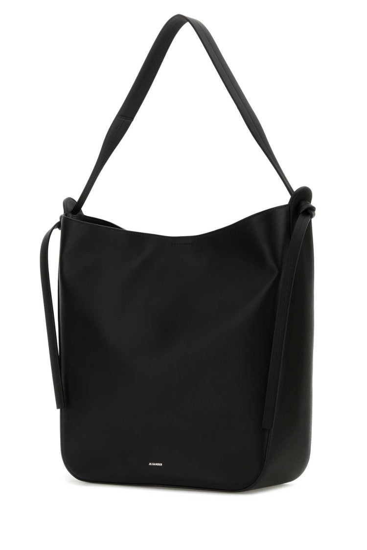 Jil Sander Black Leather Shopping Bag