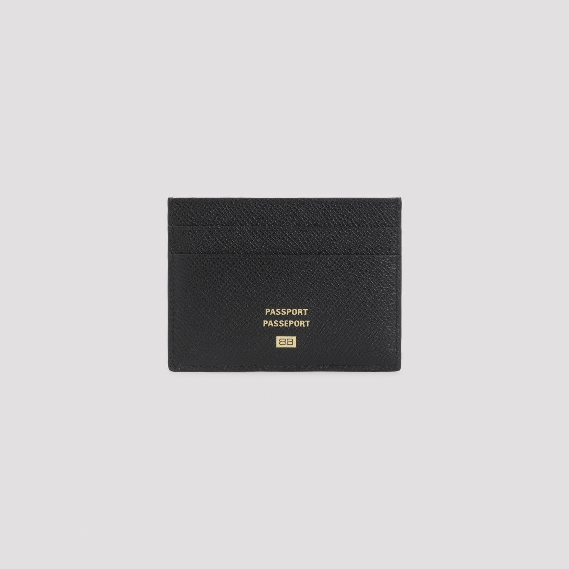 Balenciaga Compact Black Grained Leather Wallet