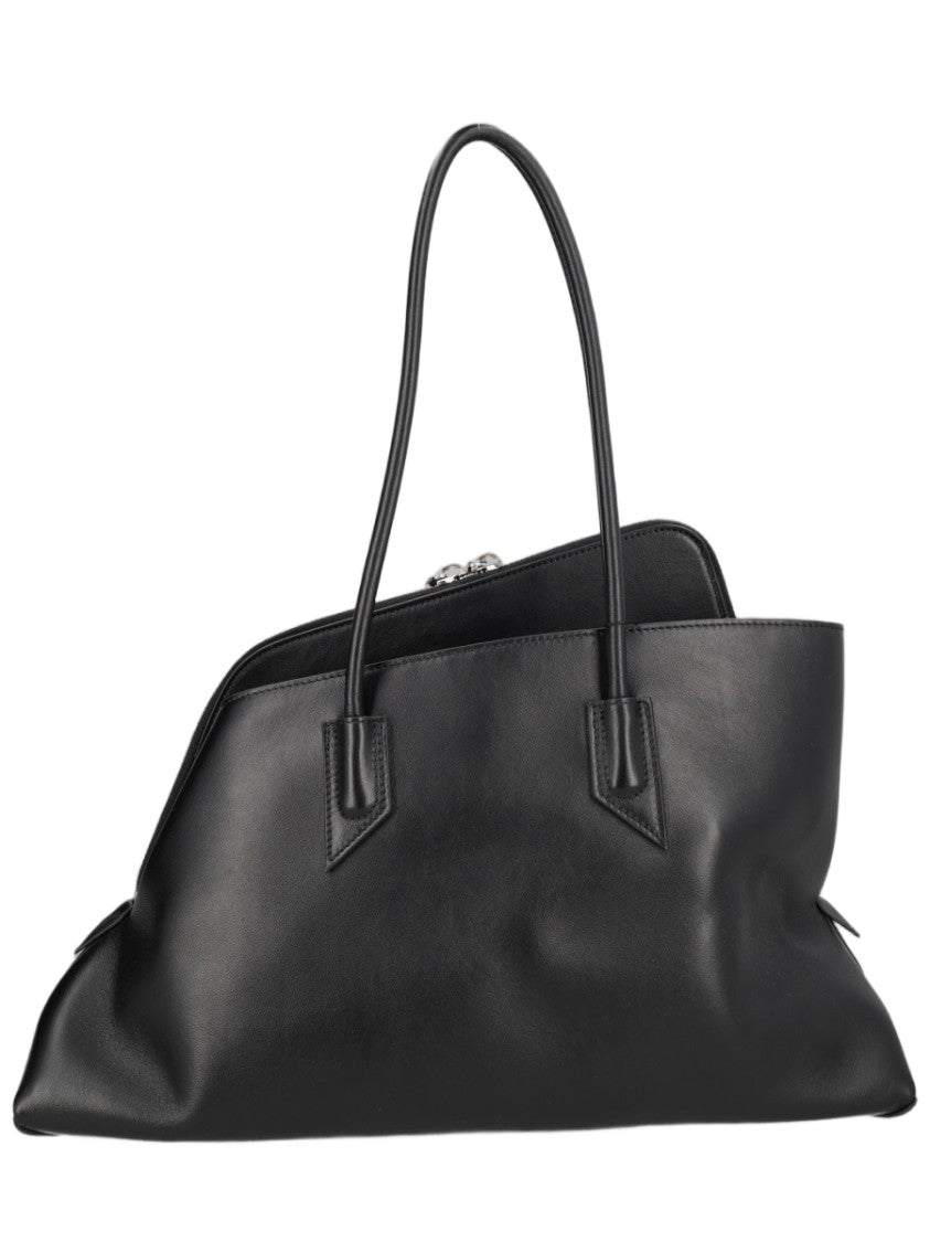 The Attico Soft-Silhouette Black Shoulder Bag With Rounded Handles