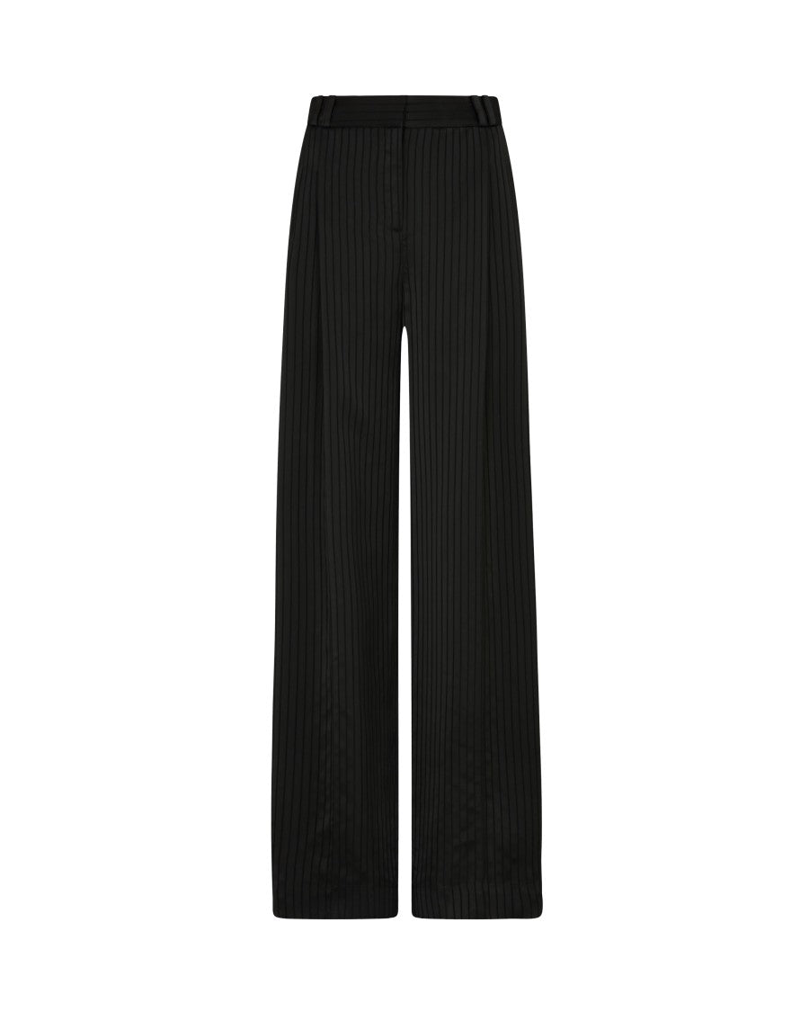 Serena Bute Satin Stripe Serena Trouser - Black