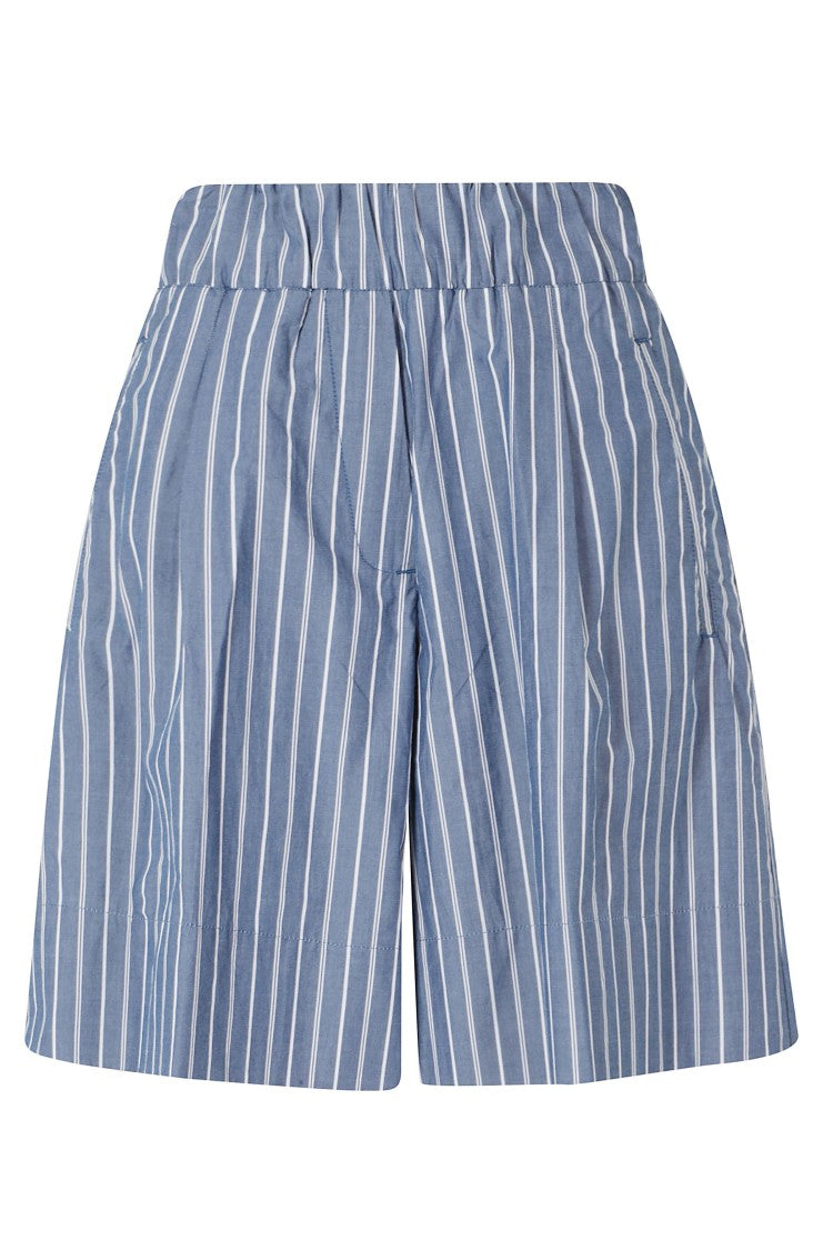 Myths Blue Elastic-Waist Cotton Shorts