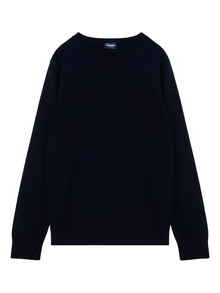 Drumohr Timeless Black Cashmere Long Sleeve Sweater