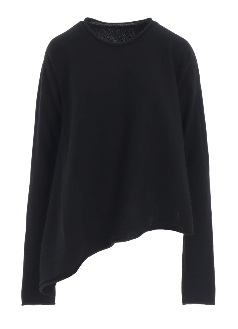 Yohji Yamamoto Asymmetrical Black Wool Sweater