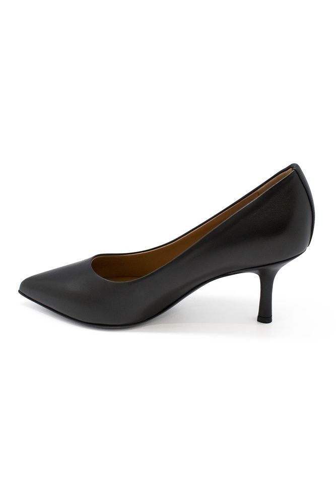 Walter Steiger Pointed Toe Black Leather Pumps