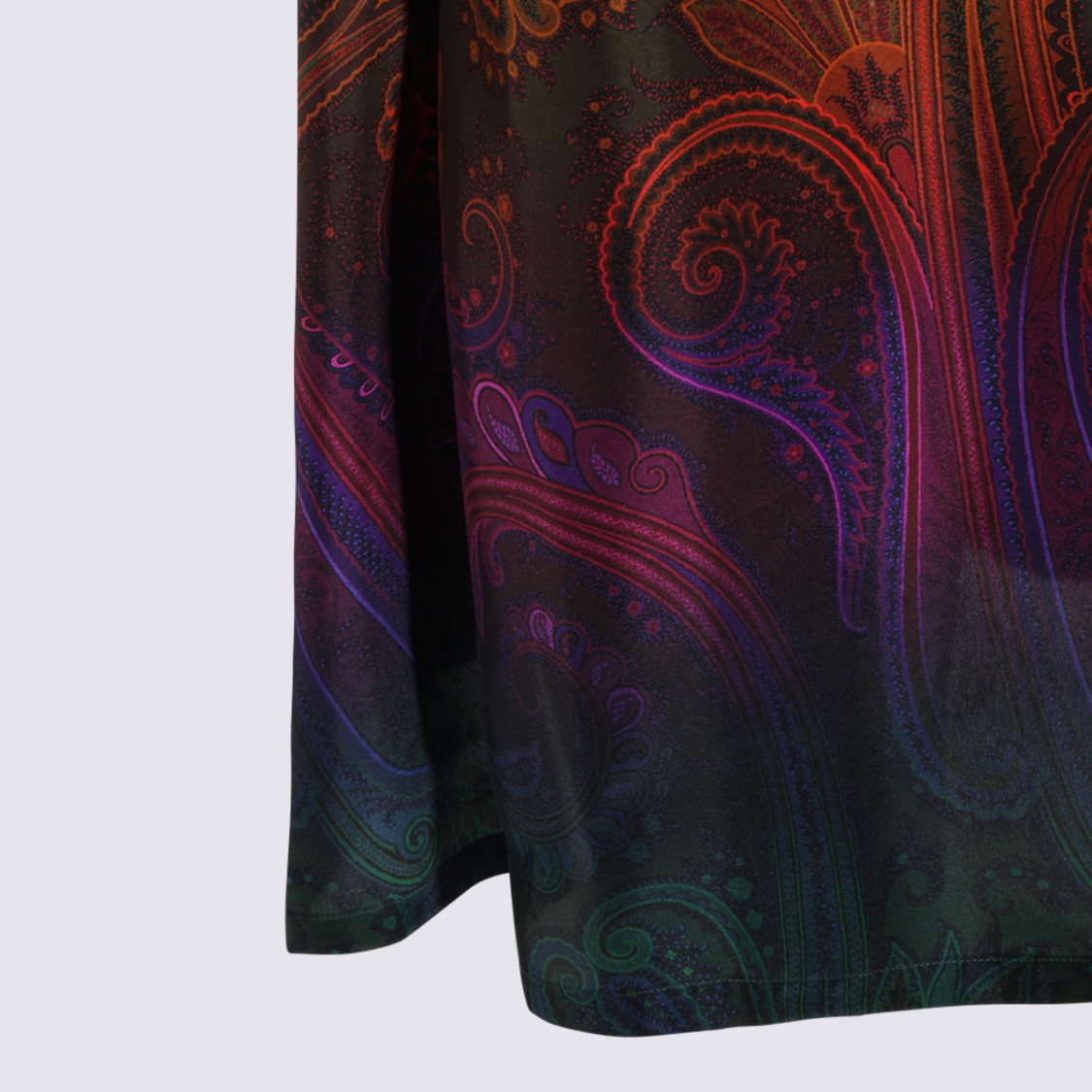 Etro Short Sleeve Paisley Print Dress With Smooth Finish