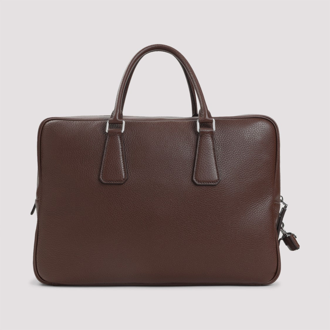 Prada Brown Grained Leather Tote Bag