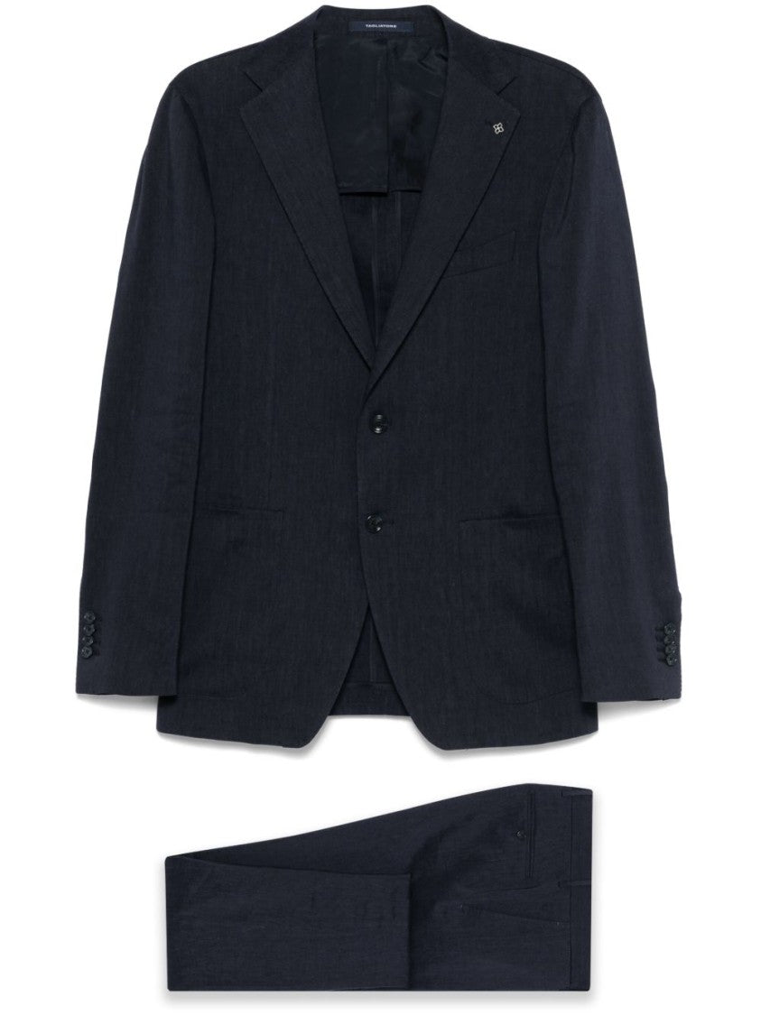 Tagliatore Blue Tailored Suit With Two-Button Closure