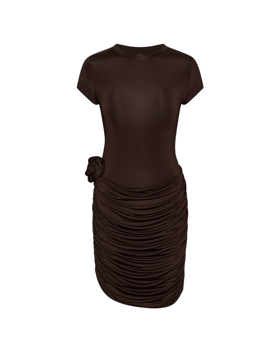 Rotate Draped Mini Dress In Chicory Coffee