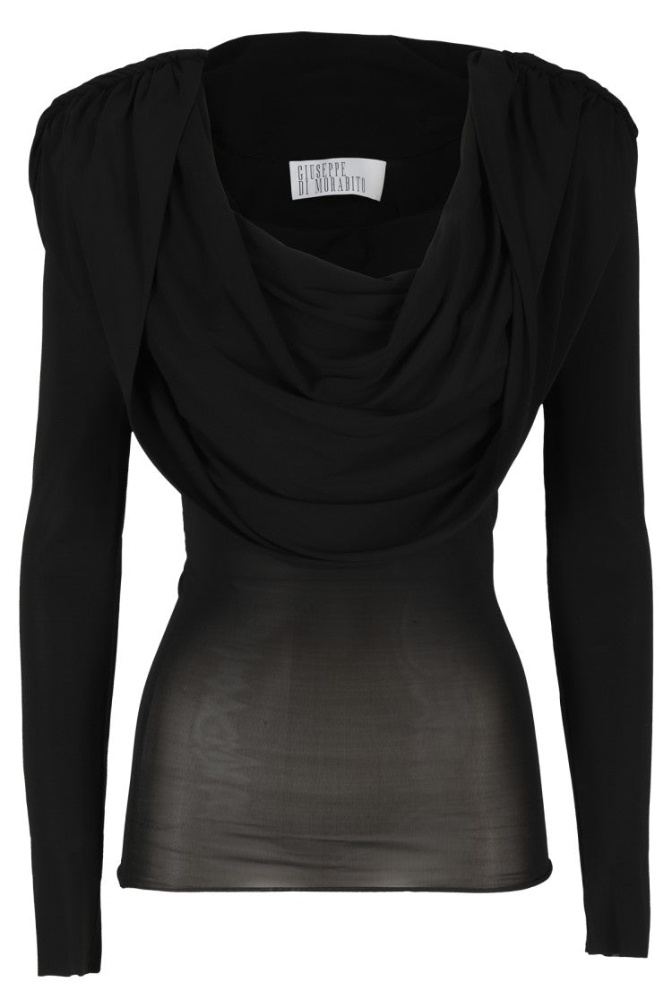 Giuseppe Di Morabito Hooded Sweater With Overlapping Fabric Detail