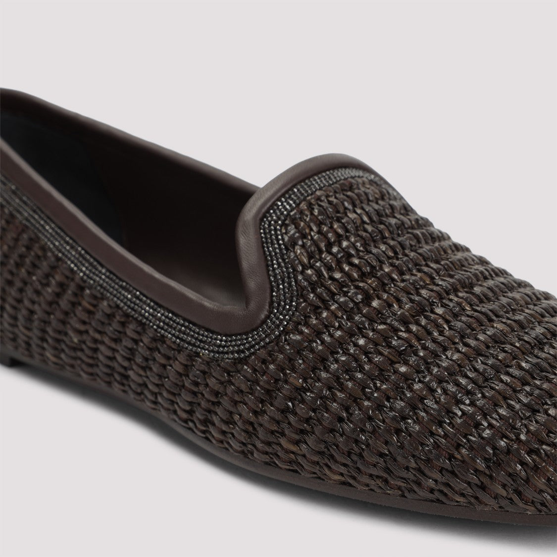 Brunello Cucinelli Brown Raffia Slippers