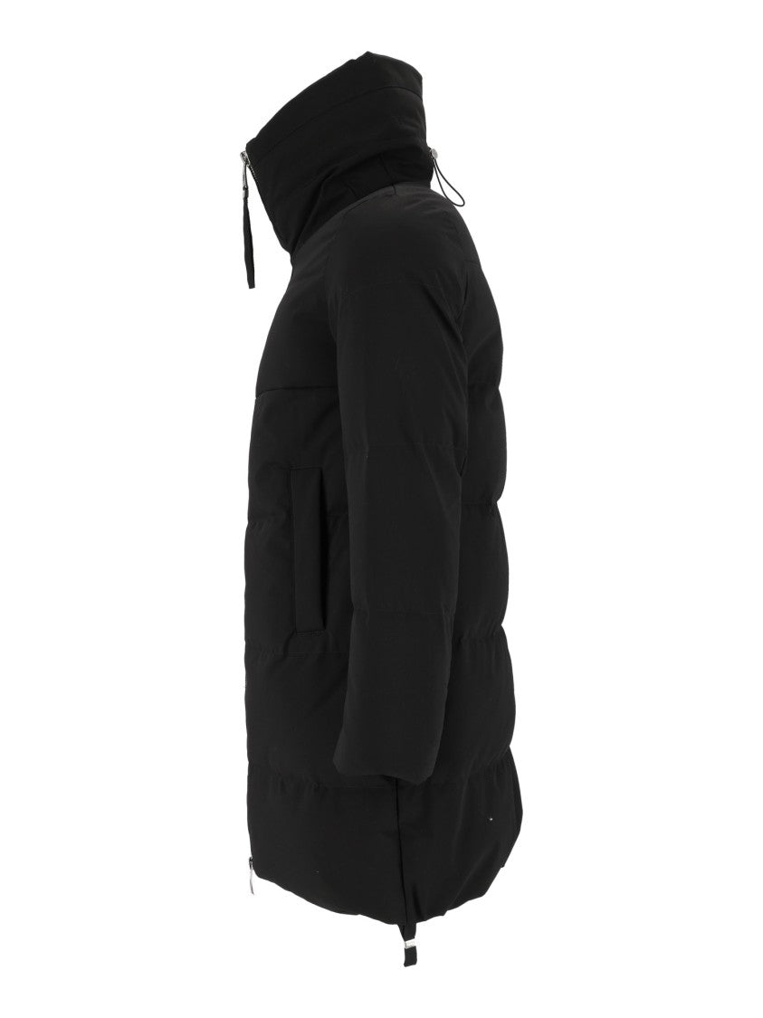 Duno Black High-Collar Adjustable Drawstring Jacket