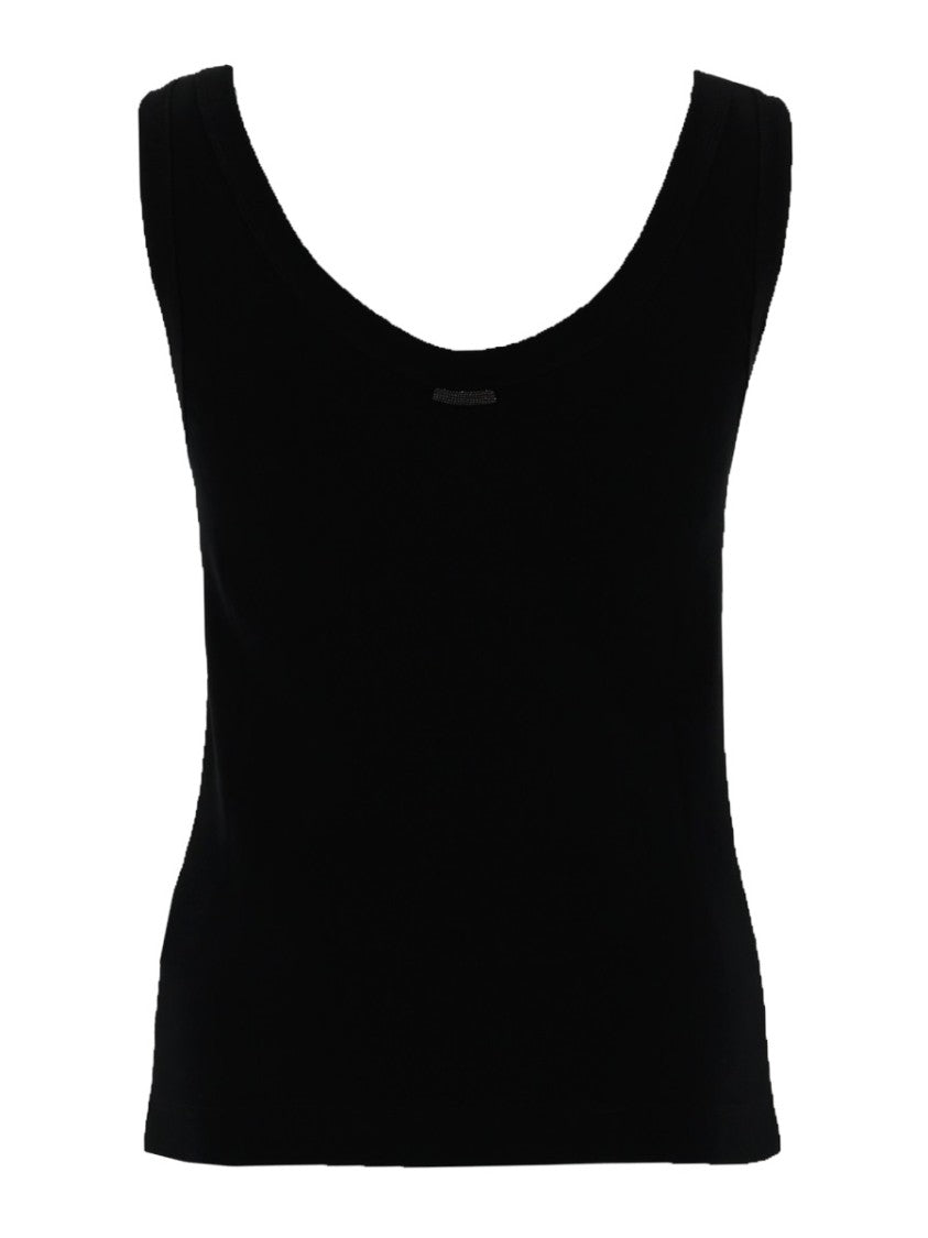 Brunello Cucinelli Fitted Scoop-Neck Stretch Cotton Tank Top
