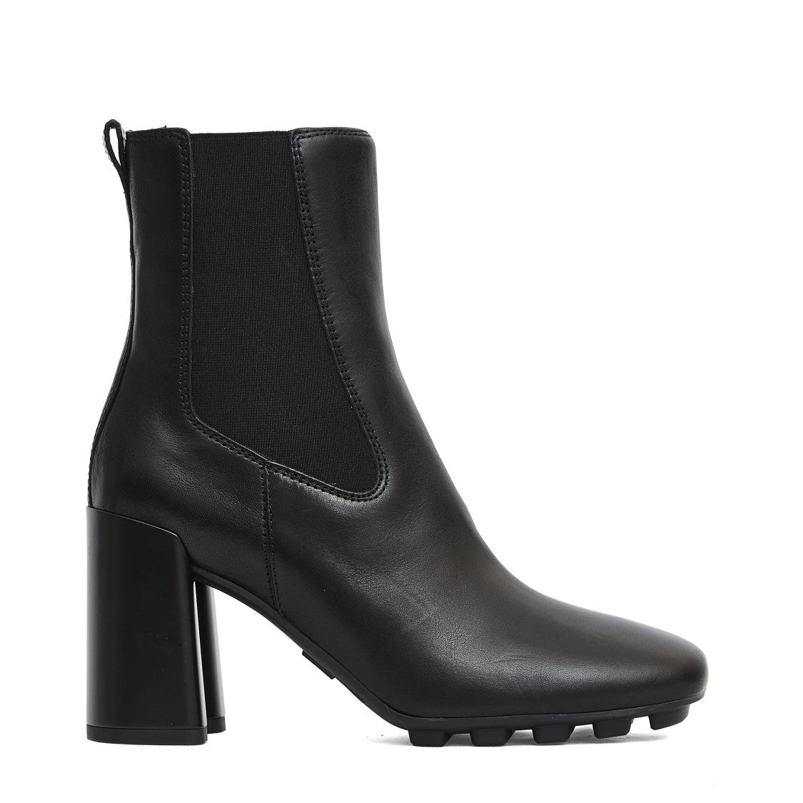 Hogan Chelsea Black Leather 85Mm Ankle Boot