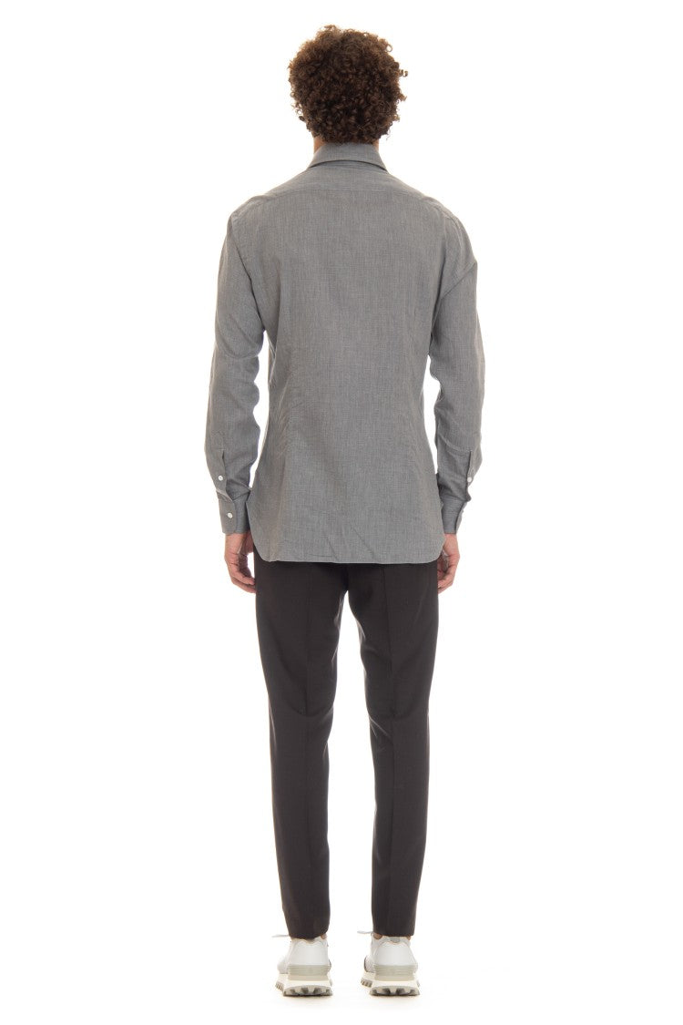 Barba Light Flannel Micro Resca Cotton Shirt