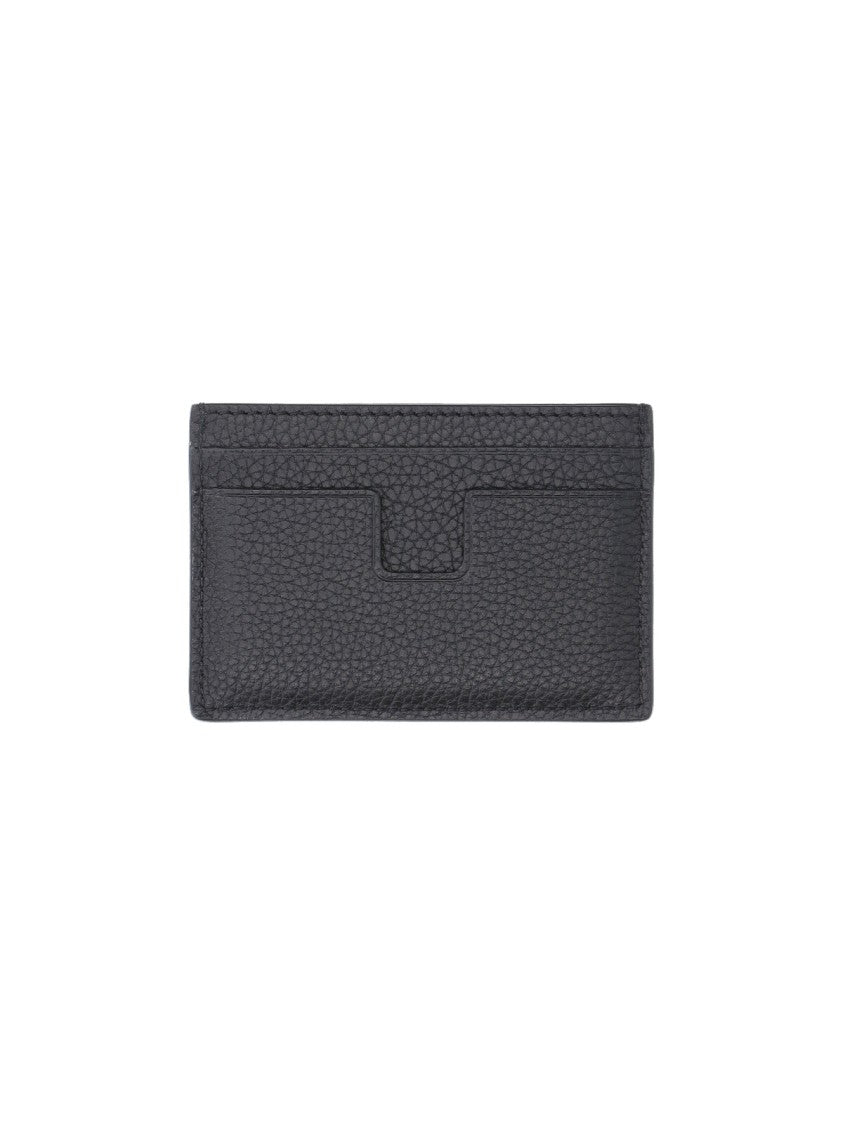 Tom Ford Black Pebble Leather Cardholder