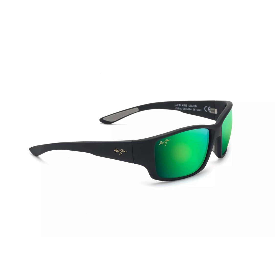 Maui Jim Local Kine Rectangular Frame Sunglasses With Reflective Green Lenses