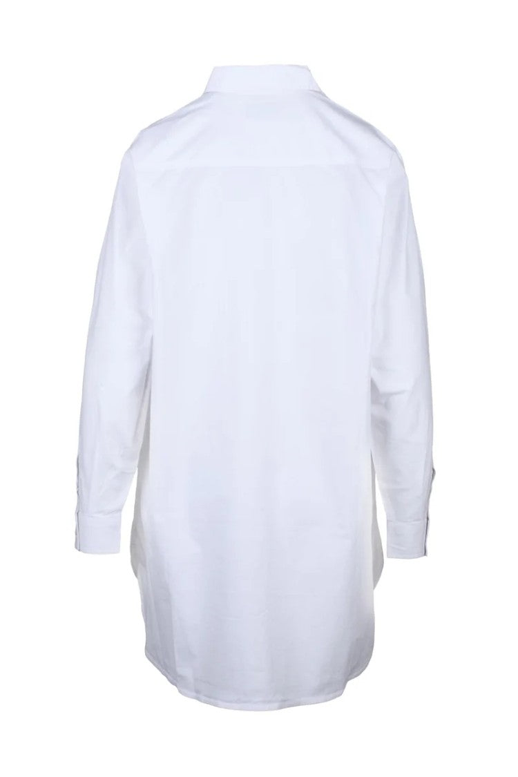 Diesel White Cotton Elastane Women's Maxi Shirt Dress