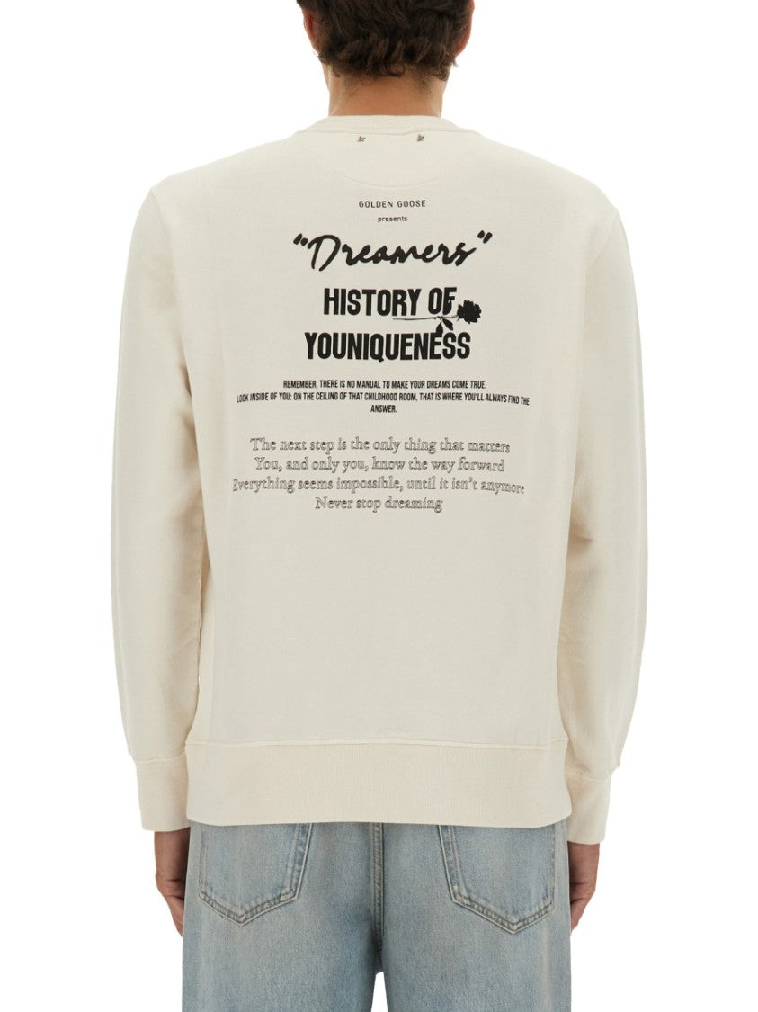 Golden Goose Regular Fit Cotton Sweatshirt With Graphic Detail