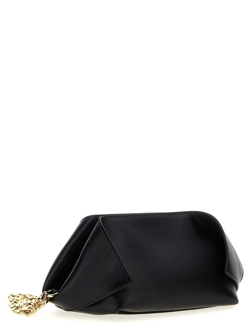 Ferragamo Folded-Corner Leather Clutch With Embossed Logo
