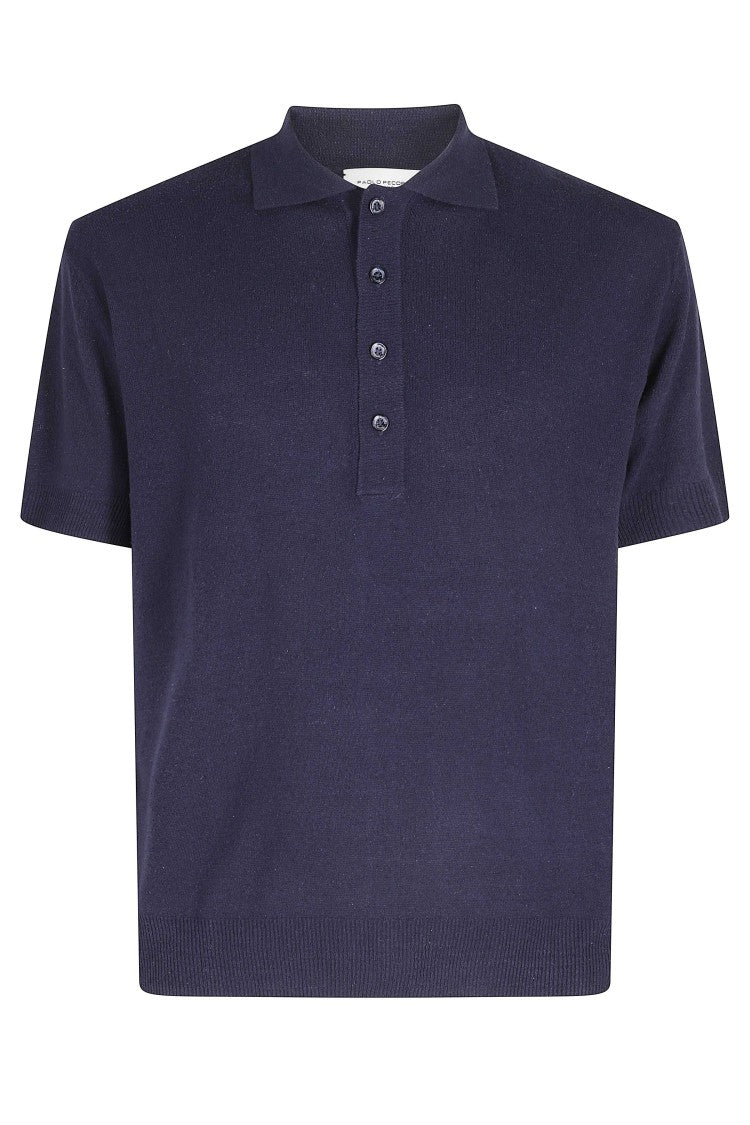 Paolo Pecora Blue Classic Four-Buttons Silk Polo Shirt
