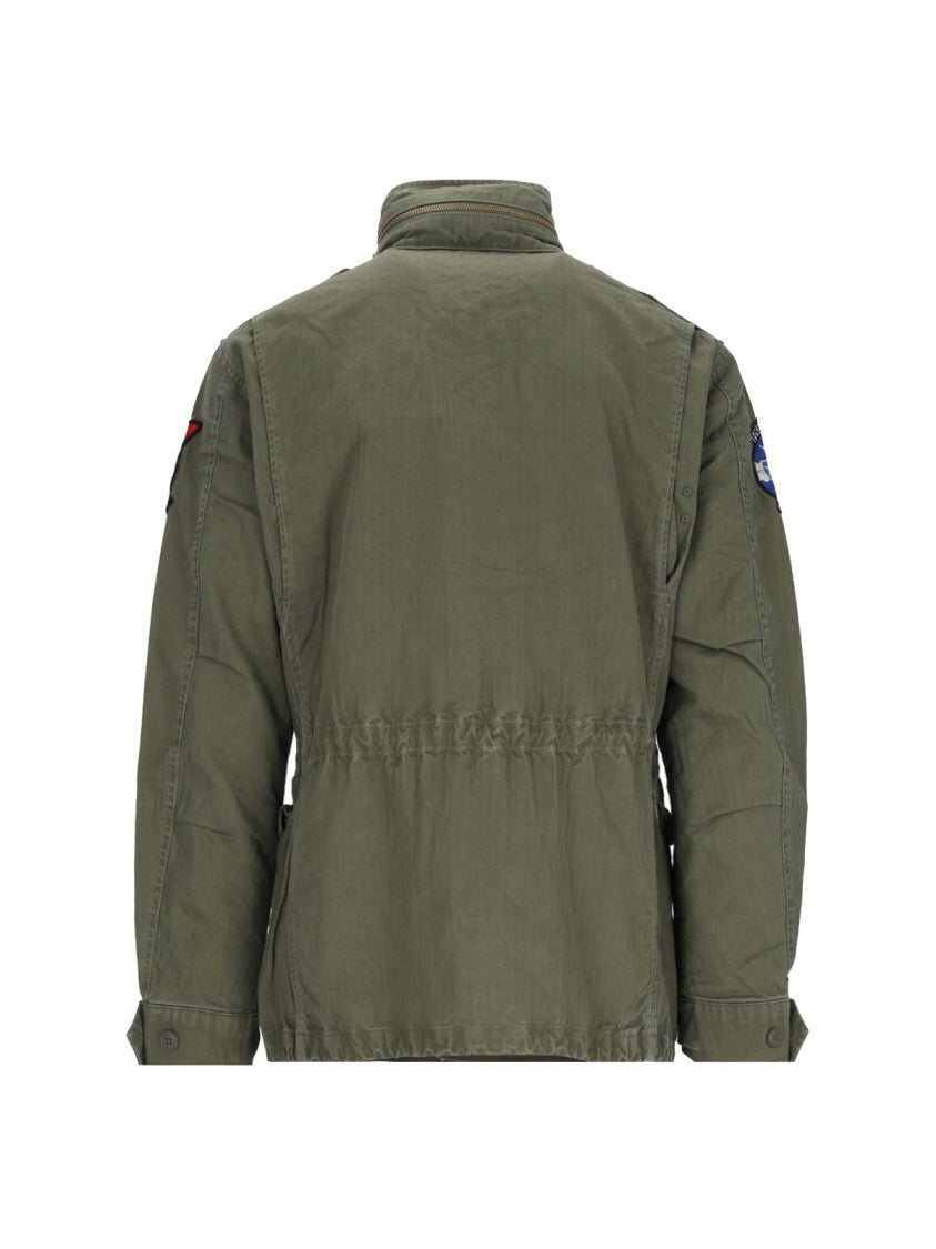 Polo Ralph Lauren Green Cotton Military Jacket With Patch