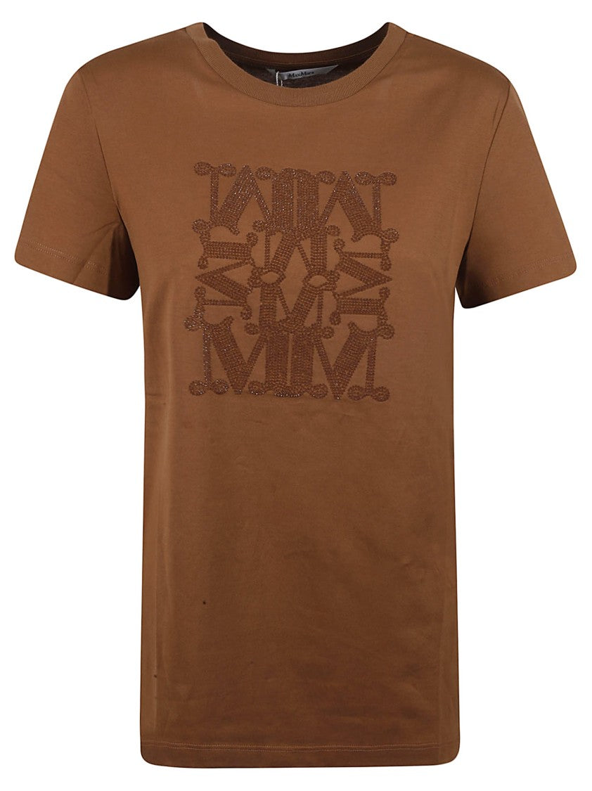 Max Mara Textured Design Brown T-Shirt