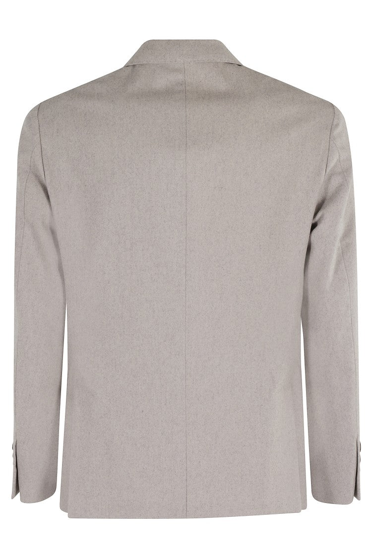 Eleventy Sand Wool Cashmere Blend Single-Breasted Jacket