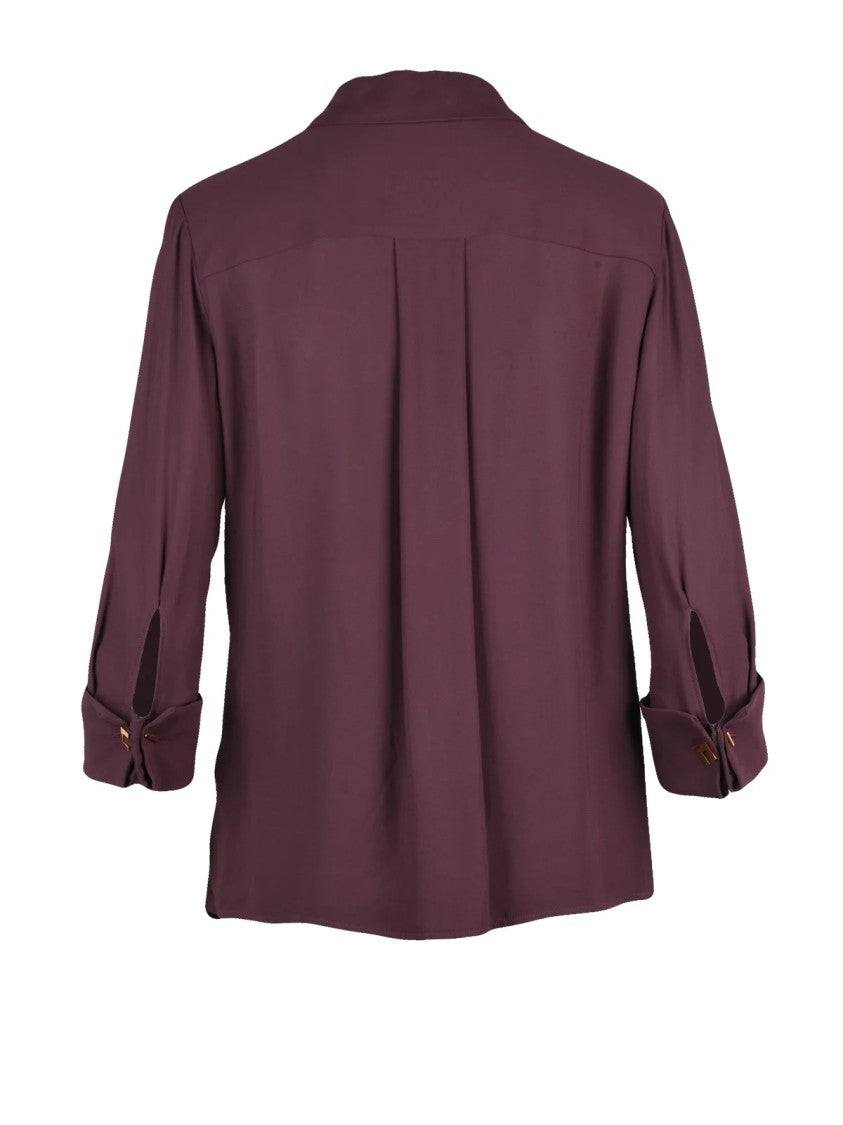 Elisabetta Franchi Red Strap-Detail Viscose Blouse