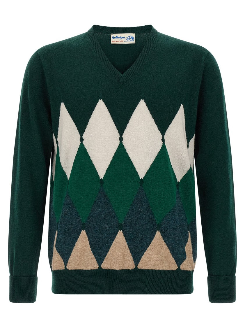 Ballantyne Argyle Pattern Sweater