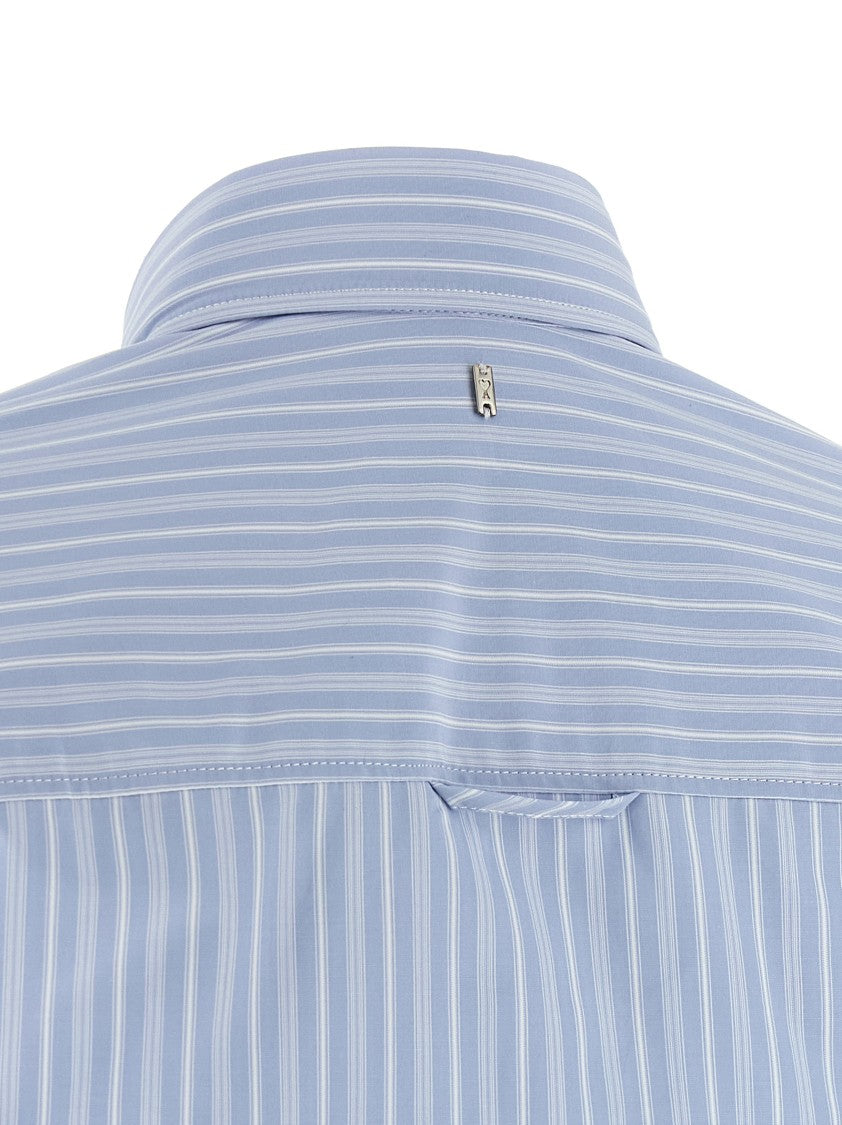 Ami Paris Jabot Shirt With Ruffled Detail And Micro Metal Logo