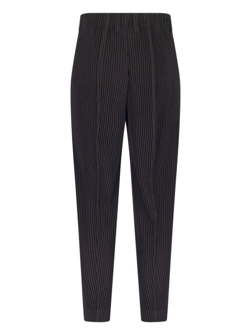 Homme Plissé Issey Miyake Brown Pleated Adjustable Waist Straight-Leg Pants